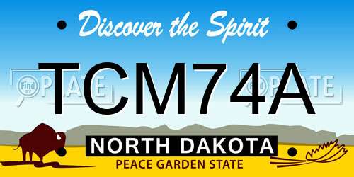 TCM74A North Dakota License Plate