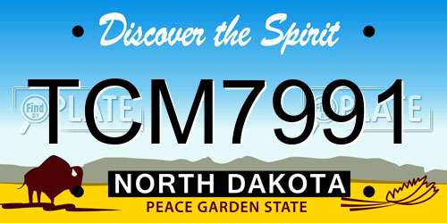 TCM7991 North Dakota License Plate