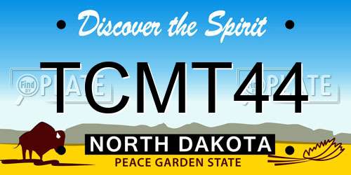 TCMT44 North Dakota License Plate