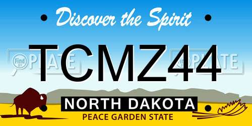 TCMZ44 North Dakota License Plate