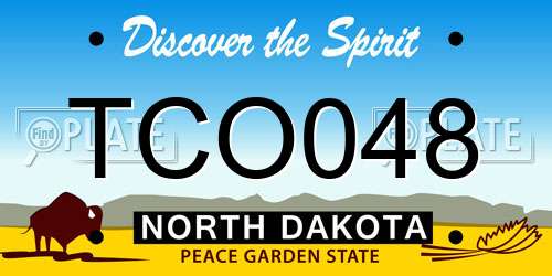 TCO048 North Dakota License Plate