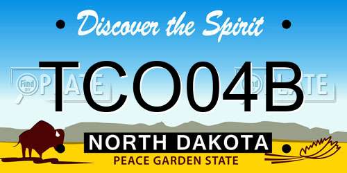 TCO04B North Dakota License Plate