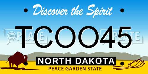 TCOO45 North Dakota License Plate