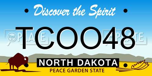 TCOO48 North Dakota License Plate