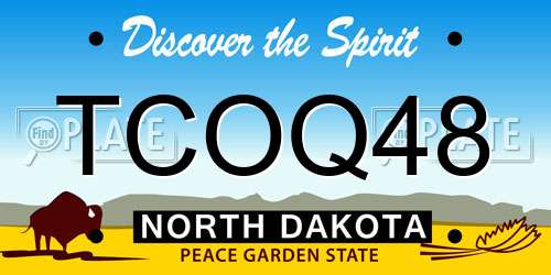 TCOQ48 North Dakota License Plate