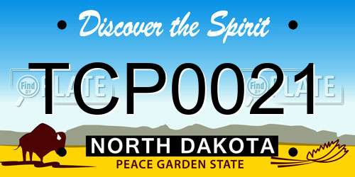 TCP0021 North Dakota License Plate