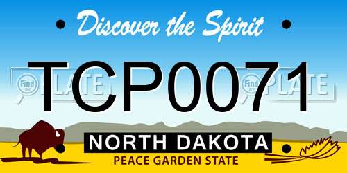 TCP0071 North Dakota License Plate