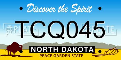 TCQ045 North Dakota License Plate