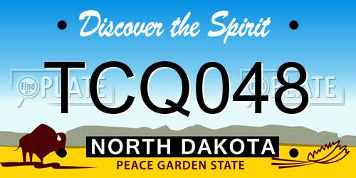 TCQ048 North Dakota License Plate