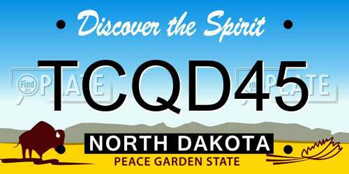 TCQD45 North Dakota License Plate