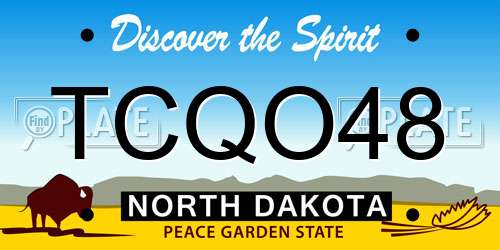 TCQO48 North Dakota License Plate