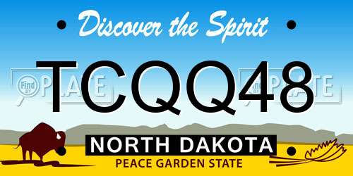 TCQQ48 North Dakota License Plate