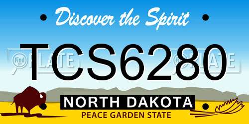 TCS6280 North Dakota License Plate