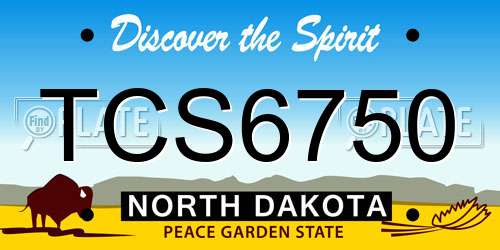 TCS6750 North Dakota License Plate