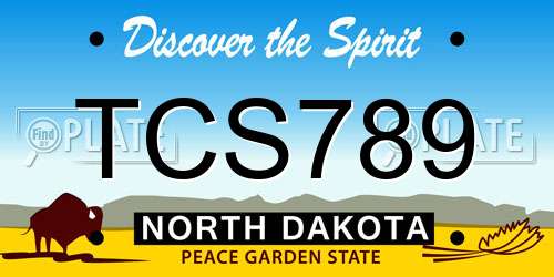 TCS789 North Dakota License Plate