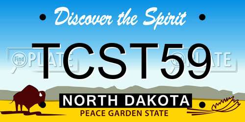 TCST59 North Dakota License Plate