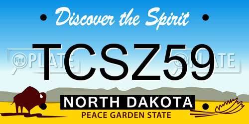 TCSZ59 North Dakota License Plate