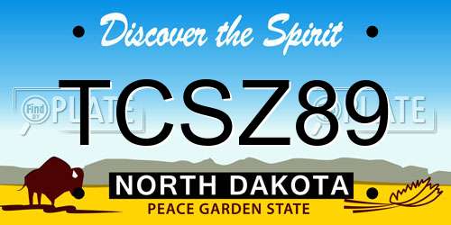 TCSZ89 North Dakota License Plate