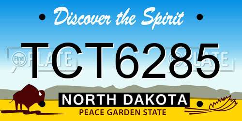 TCT6285 North Dakota License Plate
