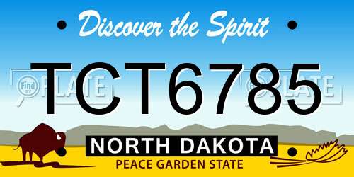 TCT6785 North Dakota License Plate