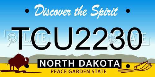 TCU2230 North Dakota License Plate