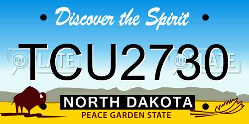 TCU2730 North Dakota License Plate
