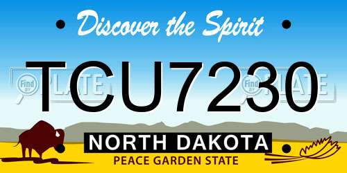 TCU7230 North Dakota License Plate