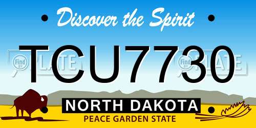 TCU7730 North Dakota License Plate