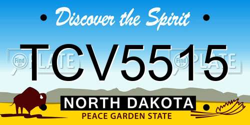 TCV5515 North Dakota License Plate