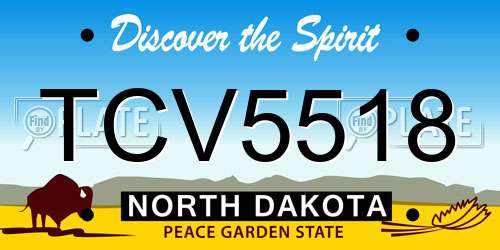 TCV5518 North Dakota License Plate