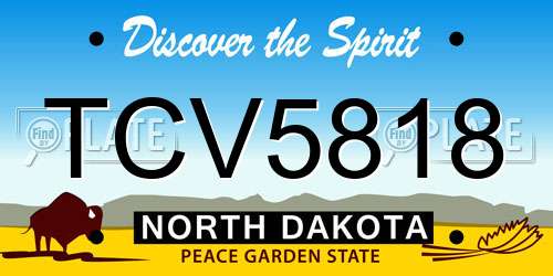 TCV5818 North Dakota License Plate