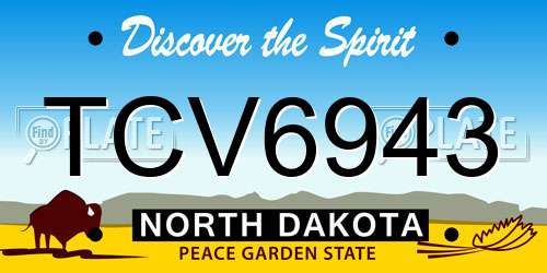 TCV6943 North Dakota License Plate