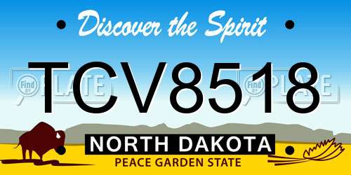 TCV8518 North Dakota License Plate