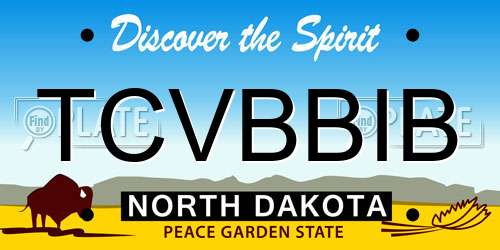 TCVBBIB North Dakota License Plate