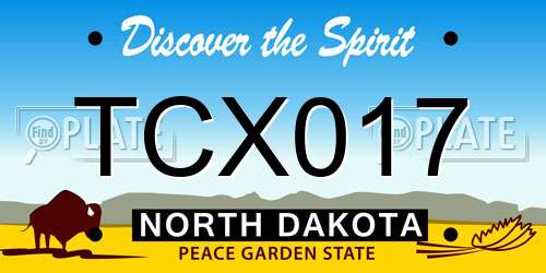 TCX017 North Dakota License Plate