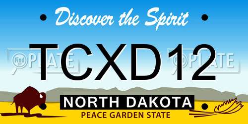 TCXD12 North Dakota License Plate