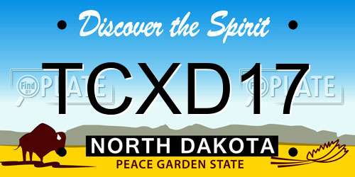 TCXD17 North Dakota License Plate