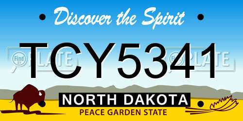 TCY5341 North Dakota License Plate