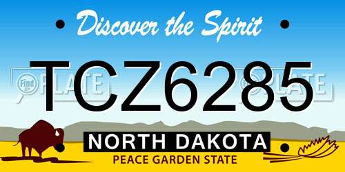 TCZ6285 North Dakota License Plate