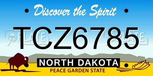 TCZ6785 North Dakota License Plate