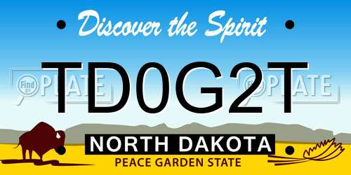 TD0G2T North Dakota License Plate