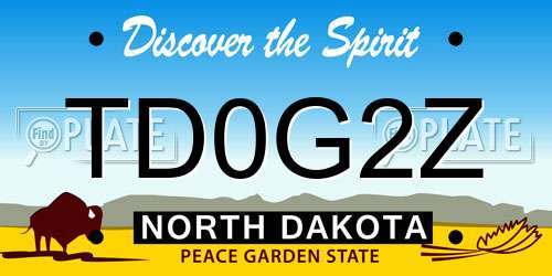TD0G2Z North Dakota License Plate