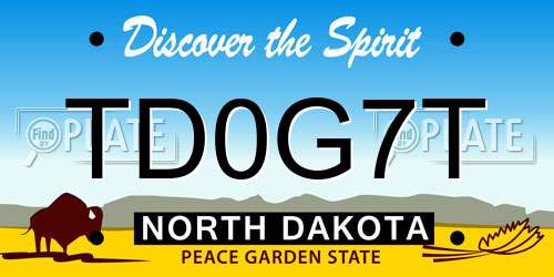 TD0G7T North Dakota License Plate