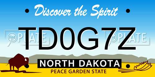 TD0G7Z North Dakota License Plate