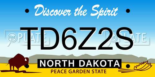 TD6Z2S North Dakota License Plate