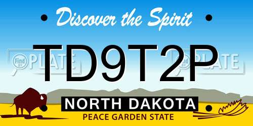 TD9T2P North Dakota License Plate