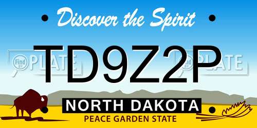TD9Z2P North Dakota License Plate