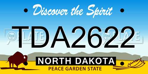 TDA2622 North Dakota License Plate