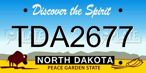TDA2677 North Dakota License Plate
