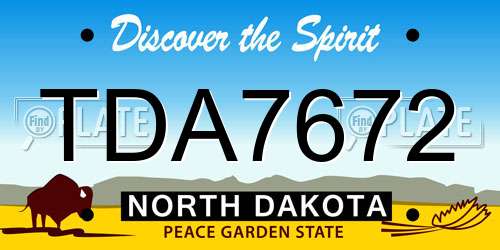 TDA7672 North Dakota License Plate
